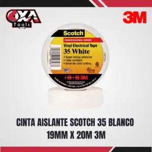 cinta aislante 3M Scotch 35 blanca 19mm x 20m alta performance