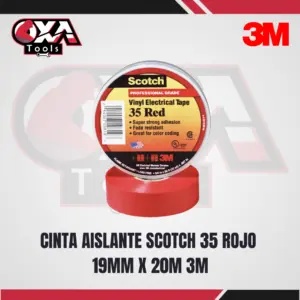 cinta aislante 3M Scotch 35 rojo 19mm x 20m alta performance