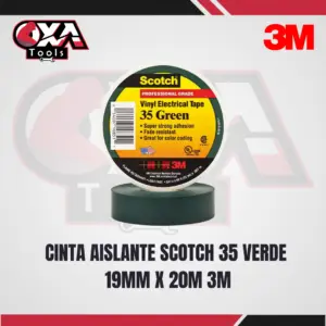 cinta aislante 3M Scotch 35 verde 19mm x 20m alta performance
